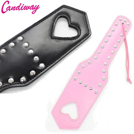 Fetish Spanking Paddle BDSM Heart Whips Flirt Slave Bondage Boutique Studded Punk Sex toys for Women Adult couples Game