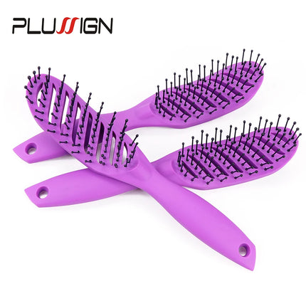 Plussign Curly Hair Brush White Afro Comb Black Detangle Magic Hair Comb Hairdressing Tool Bristle Brush For Salon And Home Use