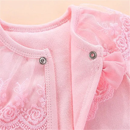Lawadka Cotton Baby Girls Coats Bow Lace Princess Infant Coat Newborn Wedding Birthday Party Toddler Girl Outerwear Baby Clothes