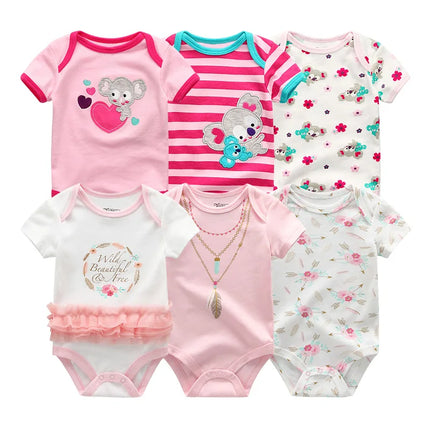 Baby Girl Jumpsuit 6Pcs/Lot Body Suit Spring Summer Toddler Boys Romper Cartoon Newborn Outfits Infant Clothes Set Cotton