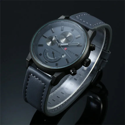 Top CURREN New Genuine Leather Watch Men Luxury Brand Quartz Watch Analog Display Date Casual Watch Men Watches relogio feminino