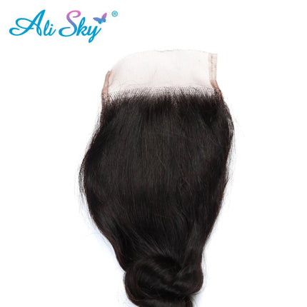 Ali Sky Brazilian Loose Wave Closure 5x5 Lace Closure Remy Hair Frontal Closure 100% Human Hair Closure Natural Hair Closure 5X5