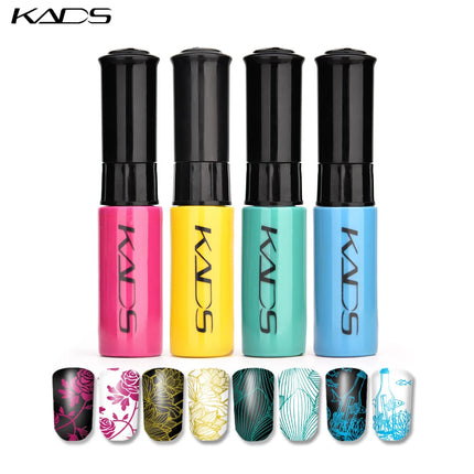 KADS 5/4 Pcs Stamping Varnish Set Nail Stamping Polish Kit Black Nail Art Polish Manicure Stamping Lacquer for Template Nails