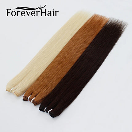 FOREVER HAIR 50g/pc 16" 18" 20" Remy Human Hair Weft Dark Brown European Straight Hair Extensions Natural Luxury Hair Weave