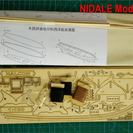 New Version Ancient Ship Model Building Kits Halcon 1840 CNC Brass Cannons Luxurious Sailboat English Instruction