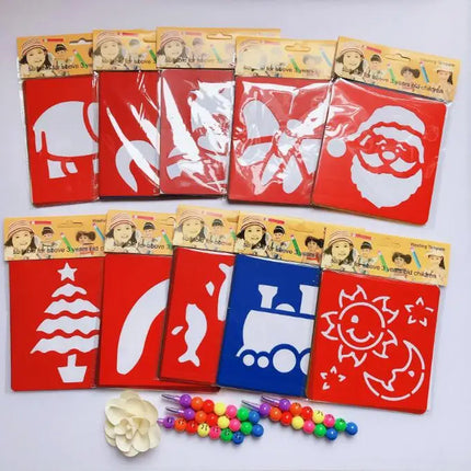 6pcs Plastic Picture Drawing Template Stencils Rulers Painting Kids Diy Art Paper Coloring Cards Scraping Drawing Toys GYH