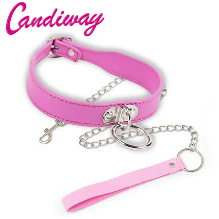 Bdsm Fetish Bondage Slave Sex Collar Steel Chain Leash Adult Game Dog chain punish Neck Collars Sadism Sex Toys Slave Erotic Toy