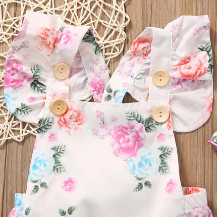 Citgeett 2pcs/Set Summer Cute Infant Baby Girls Floral Sleeveless Romper +Headband Summer Sunsuit Clothes Outfits Set  SS