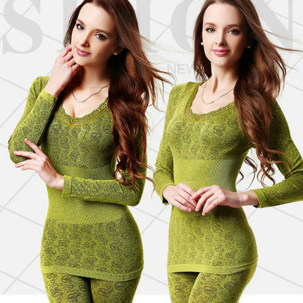 Sexy Women underwear sets or Thermal - Elastic modal High Neck Long Underwear comfortable Hot Tops + pants underwear Set