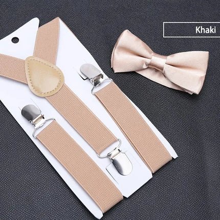 Kids Suspenders with Bowtie Fashion Children Bow Tie Set Boys Braces Girls Adjustable Suspenders Baby Wedding Ties Accessories