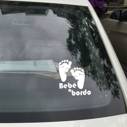 Spanish Car Stickers Bebe a bordo Auto Safety Warning Stickers Window Sticker