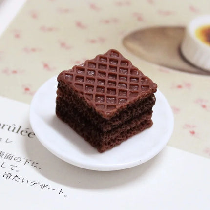 8PCS Slime Charms With Wafer Cookie Chocolate Coffee Cake Resin Flatback of Slime Beads for Ornament Scrapbook DIY Crafts