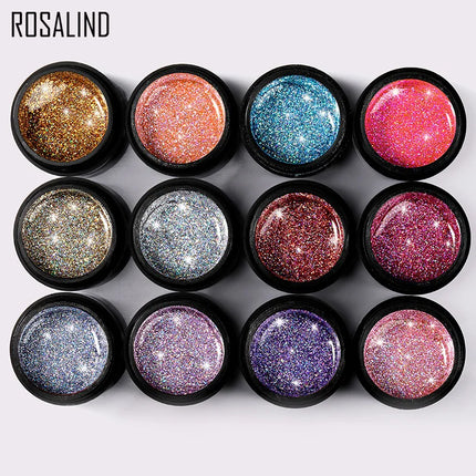 ROSALIND Nail Gel Polish Set Rainbow Hybrid Varnish 5ML Gel Paint Set For Manicure Design Semi permanent Primer Base For Nails