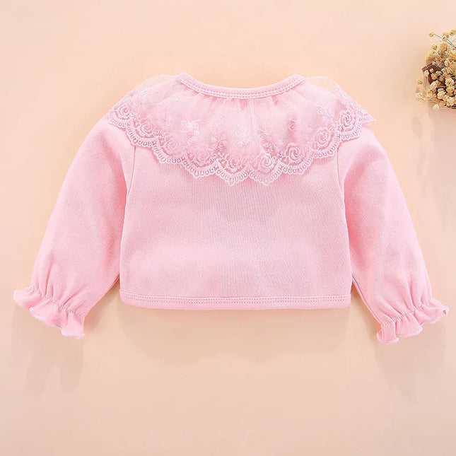 Lawadka Cotton Baby Girls Coats Bow Lace Princess Infant Coat Newborn Wedding Birthday Party Toddler Girl Outerwear Baby Clothes