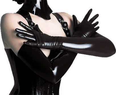 Lingerie Sexy Women's Black Pink Faux Leather Latex Gothic Fetish Clubwear Gloves Hip-pop Jazz Long Gloves