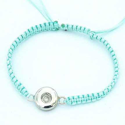 Fashion Colorful manual Rope snap bracelets 15cm adjustable kids fit 12mm snap buttons wholesale key chainSE0145