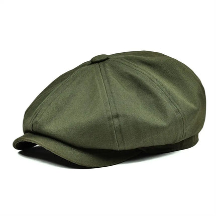 BOTVELA Newsboy Cap Men's Twill Cotton Hat 8 Panel Hat Baker Caps Retro Gatsby Hats Casual Brand Cap Cabbie Apple Beret for Male