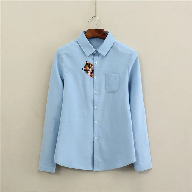 Women Blouse 2023 New Casual BRAND Long Sleeved Cotton Oxford White Shirt Woman Office Shirts Excellent Quality Blusas Lady