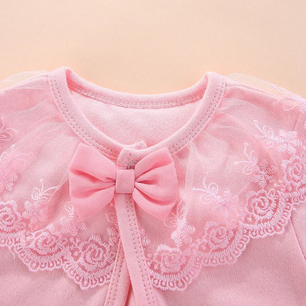 Lawadka Cotton Baby Girls Coats Bow Lace Princess Infant Coat Newborn Wedding Birthday Party Toddler Girl Outerwear Baby Clothes