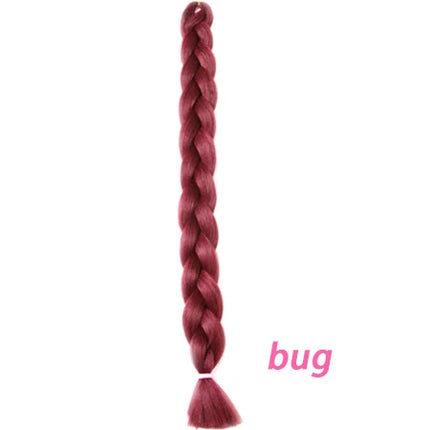 VERVES Braiding Hair Long 100 cm Folded Synthetic Jumbo Braids 165g/Piece Brown Black Pink Pure Color Braid Hair Extensions