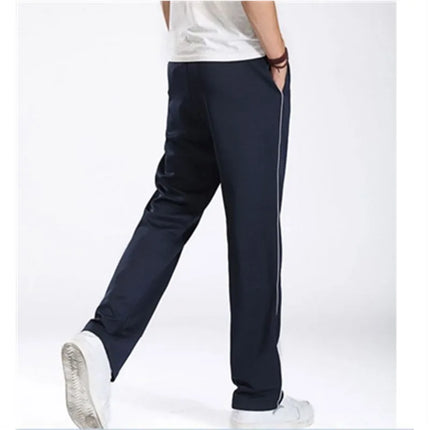 2024 Spring Summer Men's Casual Sweatpants Men Basic Trousers Tracksuit Side Stripe Slim Breathable Sportswear Track Pants