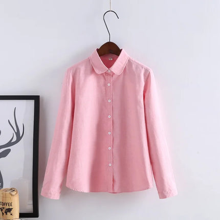 Women Blouse 2023 New Casual BRAND Long Sleeved Cotton Oxford White Shirt Woman Office Shirts Excellent Quality Blusas Lady