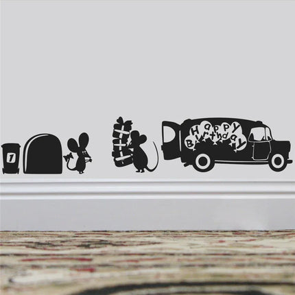 Funny Mouse Hole Wall Stickers Kitchen Bedroom Baseboard Home Decoration 3d Vinyl Wall Decals Diy Cartoon Rat Animal Mural Art