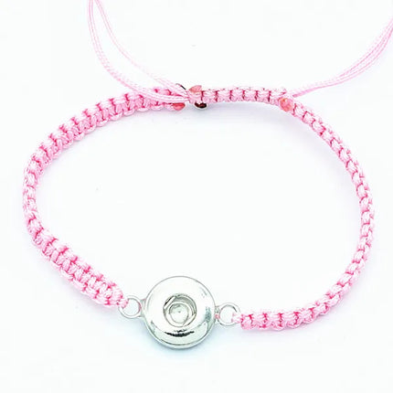Fashion Colorful manual Rope snap bracelets 15cm adjustable kids fit 12mm snap buttons wholesale key chainSE0145