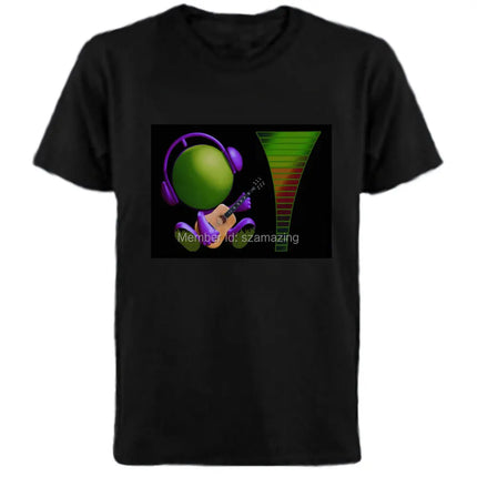Popular Sound Active Equalizer EL T-shirt Equalizer Light Up Down LED T-shirt Flashing Music Activated LED T-shirts Men Women Tee