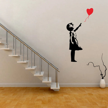 Banksy Wall Decal, Balloon Girl Inspired  - Banksy  Vinyl Wall Art Sticker ,A2064