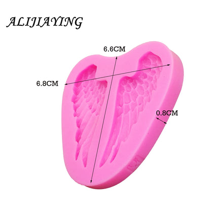 1Pcs Baby Angel Wings Silicone Mold Fondant Cake Decorating Tools Sugarcraft Chocolate Candy Clay Mould Cupcake Mold D0227