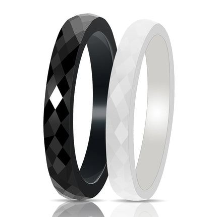 Casual Light Black White Ceramic Rings for Women Cut Surface Ceramic Jewelry Ring Fashion Women Ring Dropshipping