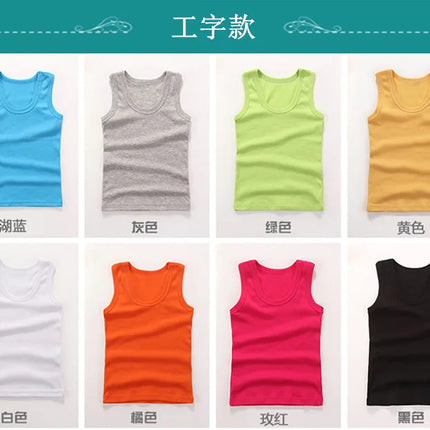 2-11Y Kids Baby Boys Vests T-shirts Children Summer Vest Top Outfit Kid Boy Girl Solid Tops Clothes Cotton Tees Black Playsuits