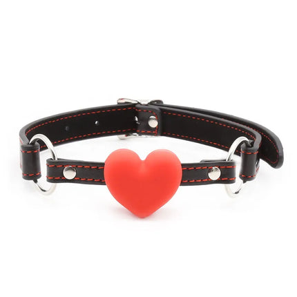 BDSM Heart Gag Leather silicone solid Ball Mouth Slave Oral Fixation stuffed Adult Games For Couples Flirting Sex Products Toys