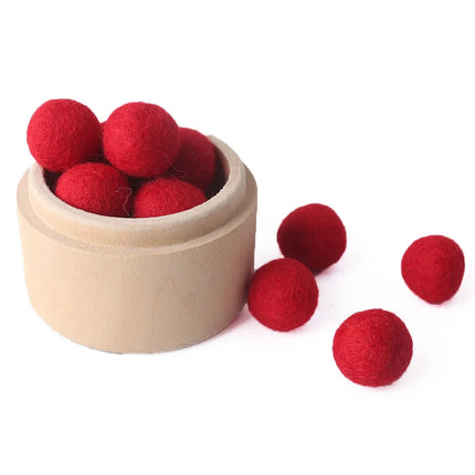 20pc 20mm Christmas Wool Felt Ball Wool Pom Poms Safe And Soothe Gumball Beads DIY Craft Round Wool Felt Balls Make Ring Rattle