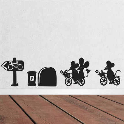 Funny Mouse Hole Wall Stickers Kitchen Bedroom Baseboard Home Decoration 3d Vinyl Wall Decals Diy Cartoon Rat Animal Mural Art