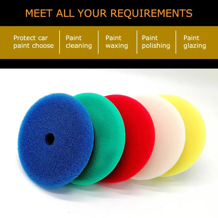 HUTU 3/5/6 Inch Polish Pad Europe Sponge Different Hardness Polishing 80mm/125mm/150mm Car Sponge Pad For Dual Action polisher