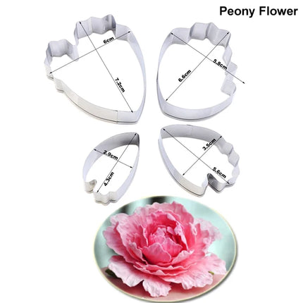 Large Peony Petal Veiner &Cutter Silicone Mold Fondant Mould Cake Decorating Tools Chocolate Gumpaste,Sugarcraft Mold CS286