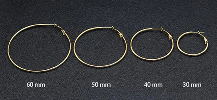Jisensp 30/40/50/60mm Trendy Large Hoop Earrings Smooth Circle Earrings for Women Jewelry Hyperbole Oversizes Accessories