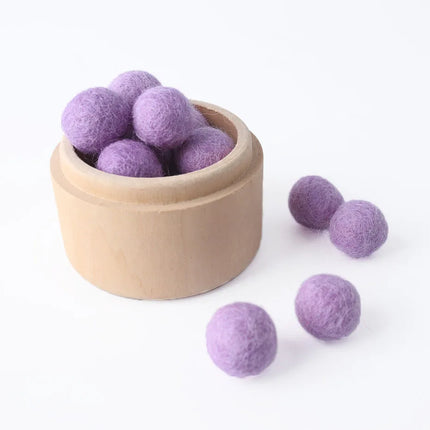 20pc 20mm Christmas Wool Felt Ball Wool Pom Poms Safe And Soothe Gumball Beads DIY Craft Round Wool Felt Balls Make Ring Rattle