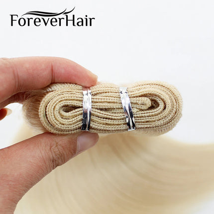 FOREVER HAIR 50g/pc 16" 18" 20" Remy Human Hair Weft Dark Brown European Straight Hair Extensions Natural Luxury Hair Weave