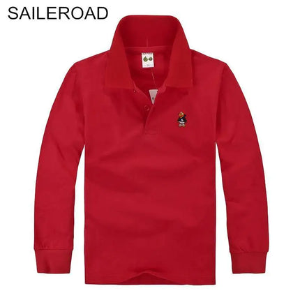 SAILEROAD 3-15Year Big Children Kids Polo Shirts Cotton Soild Color Adolescent Boys Girls Tops Tees Shirts Teenager Boys Clothes