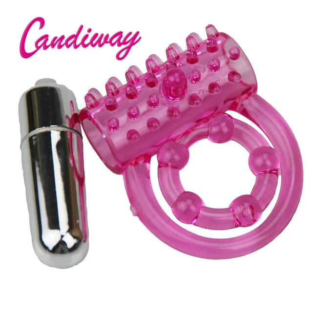 Double Rings Vibrator Waterproof Clitoris Massager Masturbation Vibrating Lasting Cock Ring Delay Ejaculation Vibe Sex Toy For Man
