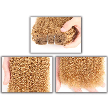 Sleek Afro Kinky Weave Curly Hair 1 Piece Only Brazilian Human Hair Weave Bundles Deal #27 #30 Red Remy Hair Extension Free Ship