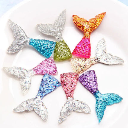 8pcs/Lot Slime Charms Mermaid Tail For DIY Cake Phone Decoration Sprinkles Toys Mud Polymer Clay Slime Supplies