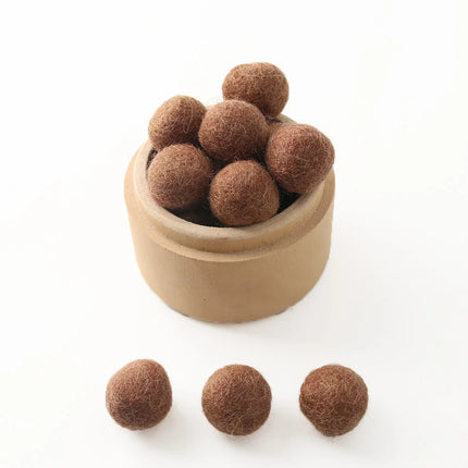 20pc 20mm Christmas Wool Felt Ball Wool Pom Poms Safe And Soothe Gumball Beads DIY Craft Round Wool Felt Balls Make Ring Rattle