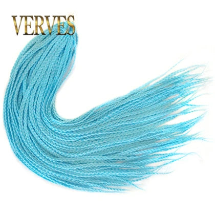 VERVES Crochet Braids Synthetic 24 inch Box Braid 22 Roots/Pcs Ombre Braiding Hair Extensions Heat Fiber Bulk Braid Pink,Black