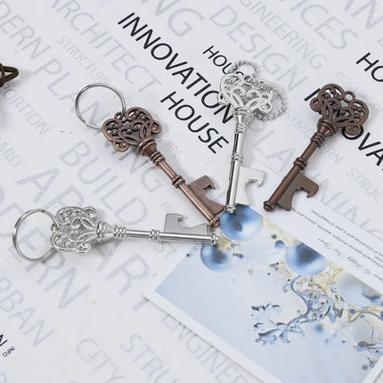 Key Shaped Bottle Opener Keychain Zinc Alloy Copper Silver Keyring Beer Can Unique Creative Gift Home Kitchen Accessories Gadget
