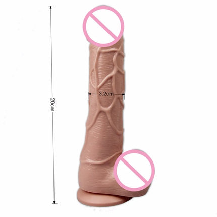 Realistic Dildo Flexible penis textured cock shaft brown suction cup female masturbation virgina G Spot Sex toy for women