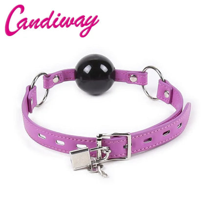 Bondage Boutique Silicone Ball Gag Adult Fetish mute Sex games toys Lock Pin harness Bondage Boutique restraint for women